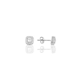 Söğütlü Silver SGTL10762 Gümüş Rodyumlu Pembe Taşlı Kare Üçlü Set