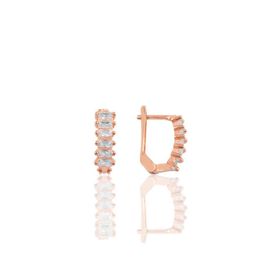 Söğütlü Silver SGTL10779 Baget Taşlı Rose J Küpe Modeli Gümüş Küpe