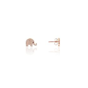 Söğütlü Silver SGTL10801 Rose Zirkon Taşlı Fil Gümüş Küpe