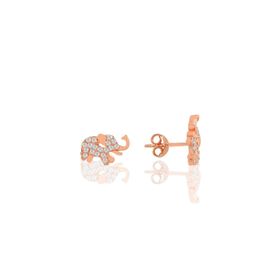 Söğütlü Silver SGTL10801 Rose Zirkon Taşlı Fil Gümüş Küpe
