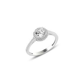 Söğütlü Silver SGTL10816 Rodyumlu Zirkon Taşlı Yuvarlak Gümüş Küpe