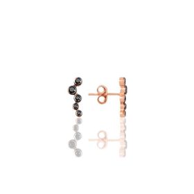 Söğütlü Silver SGTL10818 Rose Siyah Sıra Taşlı Gümüş Küpe
