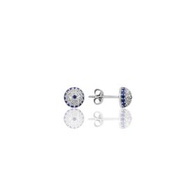 Söğütlü Silver SGTL10821 Nazar Modeli Yarım Top Gümüş Küpe