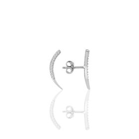 Söğütlü Silver SGTL10824 Rodyumlu Zirkon Taşlı Ay Modeli Gümüş Küpe