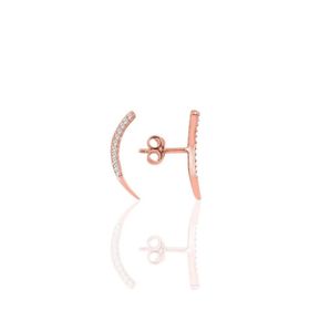 Söğütlü Silver SGTL10824 Rose Zirkon Taşlı Ay Modeli Gümüş Küpe