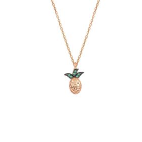 Söğütlü Silver SGTL10847 Gümüş Rose Zirkon Taşlı Ananas Modeli Kolye