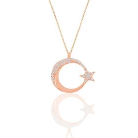 Söğütlü Silver SGTL10847 Gümüş Rose Zirkon Taşlı Ananas Modeli Kolye