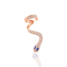 Söğütlü Silver SGTL10864 Rose Safir Taşlı Tekli Yılan Gümüş Küpe