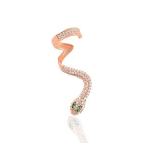 Söğütlü Silver SGTL10864 Rose Safir Taşlı Tekli Yılan Gümüş Küpe