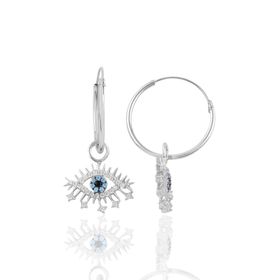 Söğütlü Silver SGTL10867 Rodyumlu Lareyn Halka Gümüş Küpe