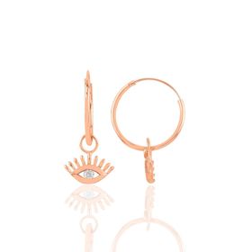 Söğütlü Silver SGTL10868 Rose Kirpikli Göz Halka Gümüş Küpe