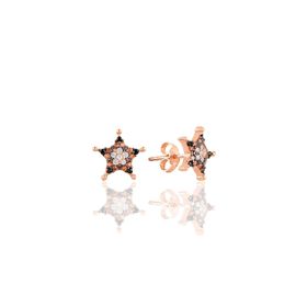 Söğütlü Silver SGTL10879 Rose Zirkon Taşlı Star Gümüş Küpe