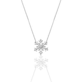 Söğütlü Silver SGTL10888 Altın Yaldızlı Zirkon Taşlı Kartanesi Kadın Gümüş Kolye