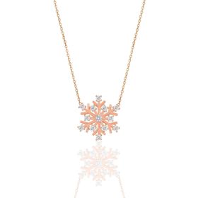Söğütlü Silver SGTL10888 Gümüş Rose Zirkon Taşlı Kartanesi Kolye