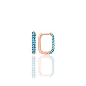 Söğütlü Silver SGTL10892 Rose Turkuaz Taşlı Gümüş Küpe