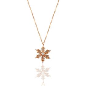 Söğütlü Silver SGTL10898 Gümüş Rose Zultanit Taşlı Kar Tanesi Kolye
