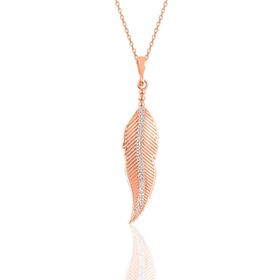 Söğütlü Silver SGTL10899 Gümüş Rose Zirkon Taşlı Tüy Kolye