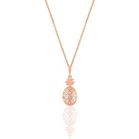 Söğütlü Silver SGTL10927 Gümüş Rose 17 Mm Zirkon Taşlı Ananas Kolye
