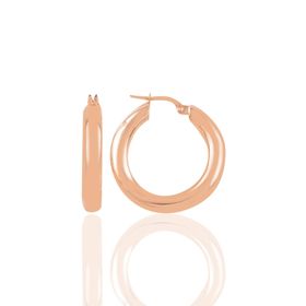 Söğütlü Silver SGTL10937 Rose 5x29 mm Kalın Gümüş Halka Küpe