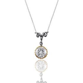 Söğütlü Silver SGTL10967 Gümüş Zirkon Taşlı Otantik Tektaş Kolye