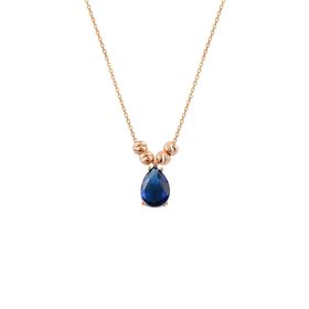 Söğütlü Silver SGTL10989 Gümüş Rose Safir Taşlı Damla Kolye