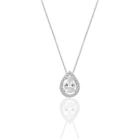 Söğütlü Silver SGTL11005 Gümüş Rodyumlu Zirkon Taşlı Damla Modeli Kolye