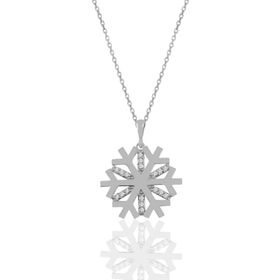Söğütlü Silver SGTL11046 Gümüş Rodyumlu Zirkon Taşlı Sade Kartanesi Kolye