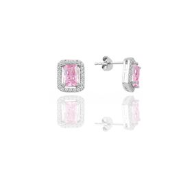 Söğütlü Silver SGTL11054 Gümüş Baget Kesim Pembe Taşlı Küpe
