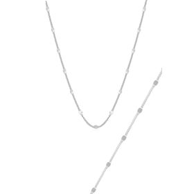 Söğütlü Silver SGTL11056 Gümüş Rodyumlu Pullu Gurmet Kolye Bileklik Seti