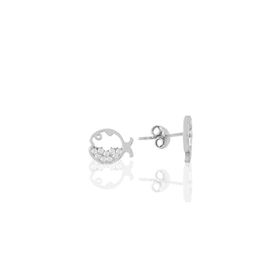Söğütlü Silver SGTL11095 Gümüş Altın Yaldızlı Zirkon Taşlı Balık Küpe