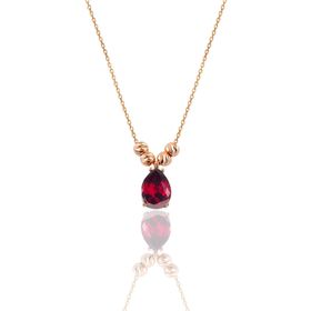Söğütlü Silver SGTL11140 Gümüş Rose Zirkon Taşlı Doricalı Damla Kolye