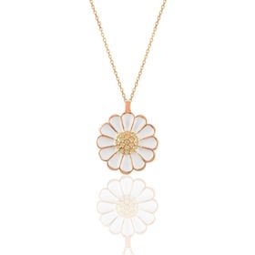 Söğütlü Silver SGTL11144 Gümüş Rose Zirkon Taşlı Papatya Kolye