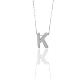 Söğütlü Silver SGTL11181 Gümüş Rodyumlu Üç Boyutlu Minimal K Harf Kolye
