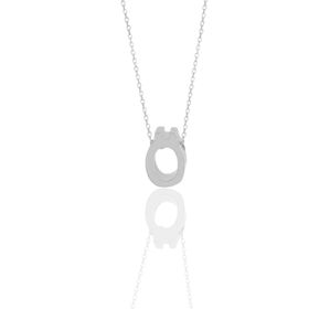 Söğütlü Silver SGTL11181 Gümüş Rodyumlu Üç Boyutlu Minimal Ö Harf Kolye