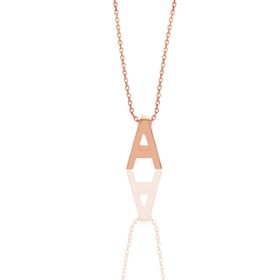 Söğütlü Silver SGTL11182 Gümüş Rose Üç Boyutlu Minimal A Harf Kolye