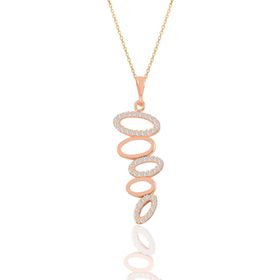 Söğütlü Silver SGTL11199 Gümüş Rose Zirkon Taşlı Olimpiyat Kolye