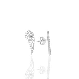 Söğütlü Silver SGTL11243 Gümüş Altın Yaldızlı Zirkon Taşlı Kanat Küpe