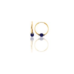 Söğütlü Silver SGTL11260 Gümüş Altın Yaldızlı 17 Mm Çivit Mavisi Halka Küpe