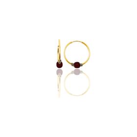 Söğütlü Silver SGTL11262 Gümüş Altın Yaldızlı 17 mm Mercan Renkli Halka Küpe