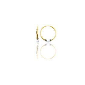 Söğütlü Silver SGTL11264 Gümüş Altın Yaldızlı 17 Mm Beyaz Taşlı Halka Küpe