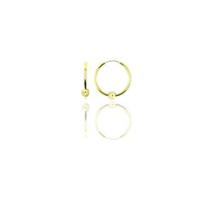 Söğütlü Silver SGTL11267 Gümüş Altın Yaldızlı 17 mm Sade Toplu Halka Küpe