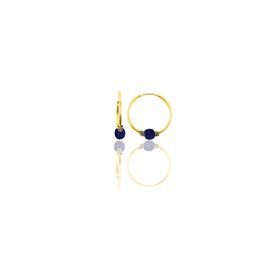 Söğütlü Silver SGTL11271 Gümüş Altın Yaldızlı 14 mm Çivit Mavisi Halka Küpe