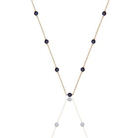 Söğütlü Silver SGTL11291 Gümüş Rose Nazarlı Cam Göz 63 Cm Kolye