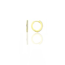 Söğütlü Silver SGTL11299 Gümüş Altın Yaldızlı Zirkon Taşlı 12 Mm Halka Küpe