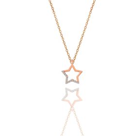 Söğütlü Silver SGTL11324 Gümüş Rose Zirkon Taşlı Yıldız Kolye