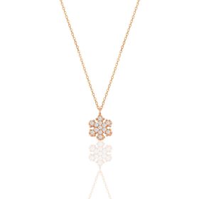Söğütlü Silver SGTL11328 Gümüş Rose Zirkon Taşlı Kar Tanesi Kolye
