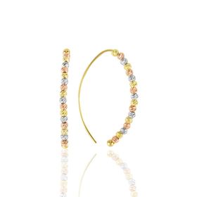 Söğütlü Silver SGTL11363 Gümüş Altın Yaldızlı, Rodaj Ve Rose Renkli Dorissa Dorica Tasarım Küpe