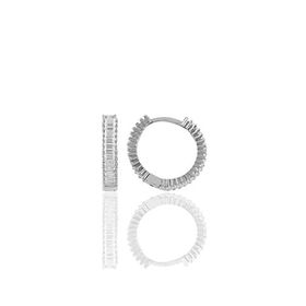 Söğütlü Silver SGTL11365 Rodyumlu Baget Taşlı Tamtur Halka Gümüş Küpe