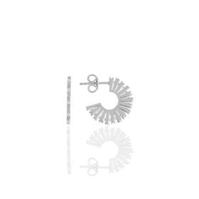 Söğütlü Silver SGTL11427 Gümüş Altın Yaldızlı Zirkon Taşlı Tasarım Güneş Küpe