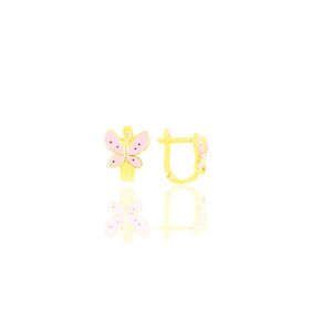 Söğütlü Silver SGTL11538 Pembe Mineli Klipsli Kelebek Gümüş Çocuk Küpesi